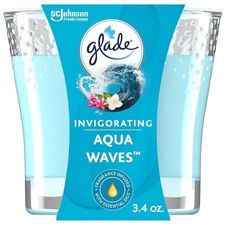 Glade Single Wick Candle Aqua Waves - 3.4 oz