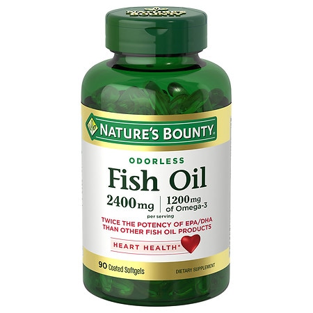 Nature's Bounty Fish Oil Softgels, Double Strength, 2400 Mg - 90.0 ea