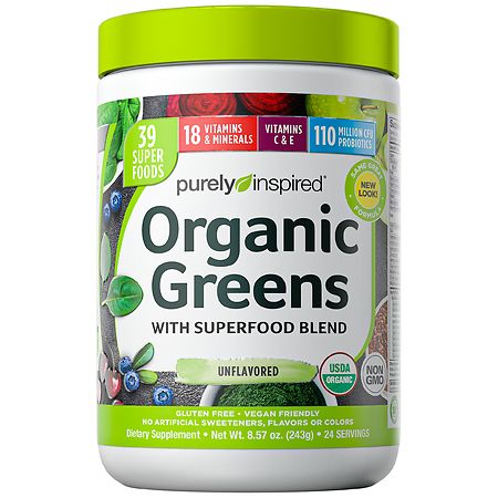 Purely Inspired Organic Super Greens Powder with Superfoods & Multivitamins Unflavored - 8.57 oz