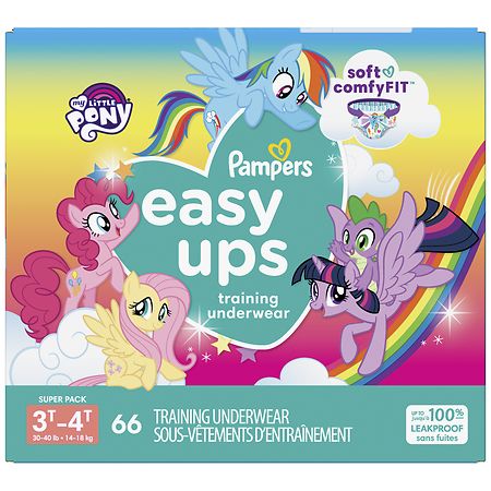 Pampers Easy Ups Training Underwear Girls Super Size 3T-4T - 66.0 ea