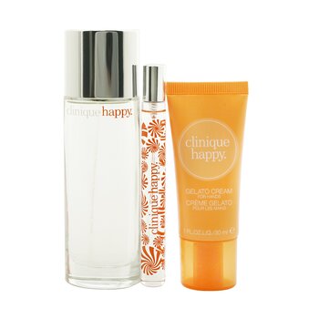 CliniqueWear It & Be Happy Coffret: Perfume Spray 50ml/1.7oz + Gelato Hand Cream 30ml/1oz + Perfume Spray 10ml/0.34oz 3pcs