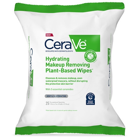 CeraVe Hydrating Makeup Remover Wipes, Plant Based Alcohol-Free Fragrance Free - 25.0 ea