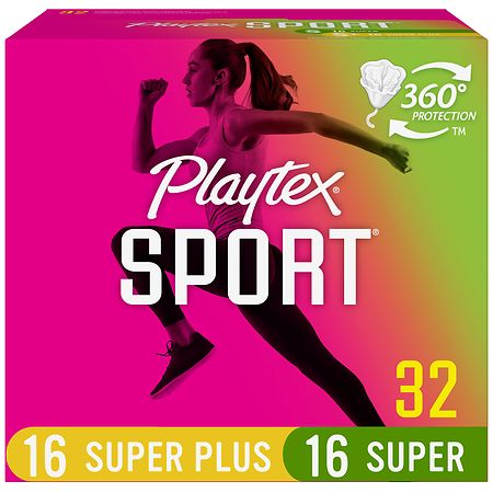 Playtex Sport Plastic Tampons, Multi-Pack Unscented, Super & Super Plus - 32.0 ea