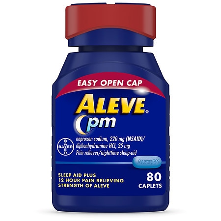 Aleve PM Pain Relief and Nighttime Sleep Aid Naproxen Sodium Caplets - 80.0 ea