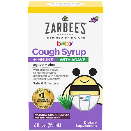 Zarbee's Baby Cough + Immune Syrup with Agave Natural Grape - 2.0 FL OZ