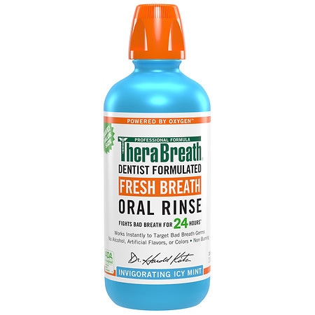 TheraBreath Fresh Breath Oral Rinse Icy Mint - 33.8 fl oz