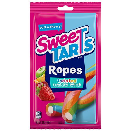 Sweetarts Twisted Rainbow Ropes Fruity - 5.0 oz