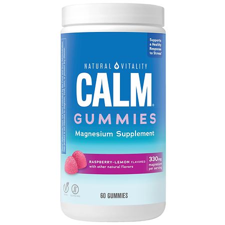 Natural Vitality Magnesium Supplement Gummies Raspberry-Lemon - 60.0 ea