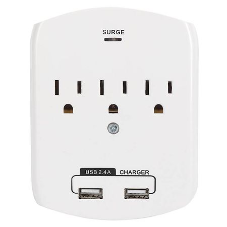 Complete Home Wall Tap 3 Outlet with 2 USB Ports - 1.0 ea