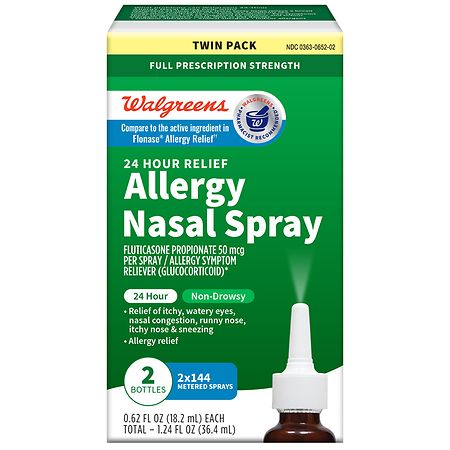 Walgreens 24 Hour Relief Allergy Nasal Spray - 0.62 fl oz x 2 pack