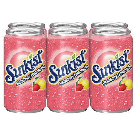 Sunkist Strawberry Lemonade Soda - 7.5 oz x 6 pack