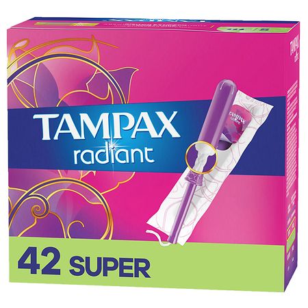 Tampax Radiant Radiant Tampons Unscented - Super Absorbency 42.0 ea
