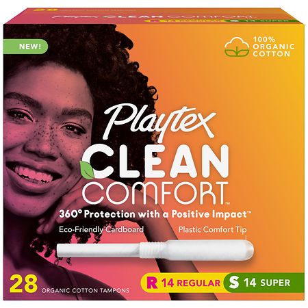 Playtex Clean Comfort Tampons Multipack Unscented, Regular/Super Absorbency - 28.0 ea