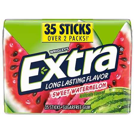 Extra Sweet Watermelon Sugar Free Chewing Gum Mega Sticks - 35.0 ea