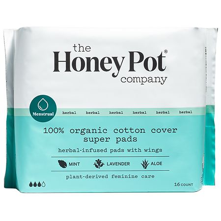 The Honey Pot Organic Herbal Super Menstrual Pads - 16.0 EA