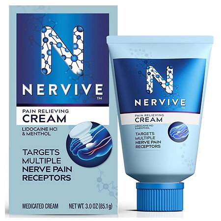 Nervive Nerve Care, Pain Relieving Cream, Max Strength Non-Greasy Topical Pain Reliever - 3.0 oz