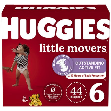 Huggies Little Movers Baby Diapers Size 6 (44 Ct) - 44.0 ea