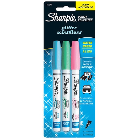 Sharpie Water-Based Paint Markers, Extra Fine Point Glitter Pastel Set - 1.0 ea