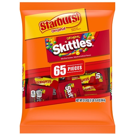 Skittles & Starburst Original Candy Fun Size Pieces 65 pk - 31.9 oz