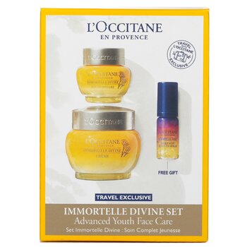 L'OccitaneImmortelle Divine Set: Cream 50ml + Eye Balm 15ml + Overnight Reset Oil-In-Serum 5ml 3pcs