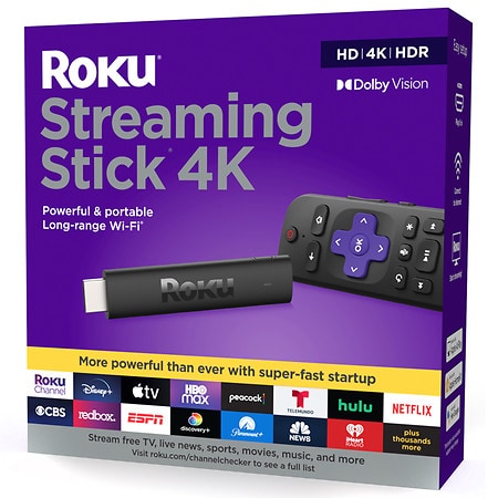 Roku Streaming Stick 4K Streaming Device 4K/HDR/Dolby Vision with Roku Voice Remote - 1.0 ea