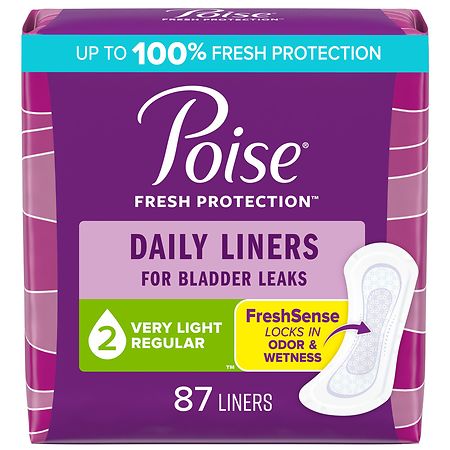 Poise Incontinence Daily Liners 2 - Very Light Regular (87 ct) - 87.0 ea