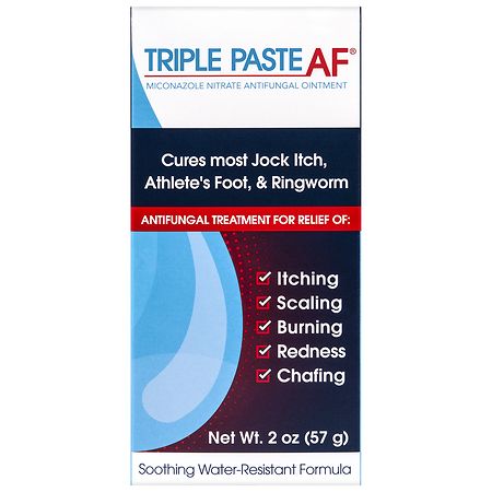 Triple Paste Anti-Fungal Ointment for Skin Treats Most Jock Itch, Athletes Foot and Ringworm - 2.0 oz