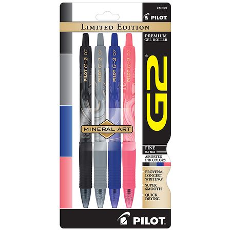 Pilot Mineral Art Collection Premium Retractable Gel Ink Rolling Ball Pens - 4.0 Ea