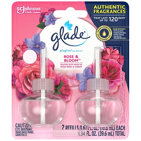 Glade Air Freshener Rose & Bloom - 0.67 fl oz x 2 pack