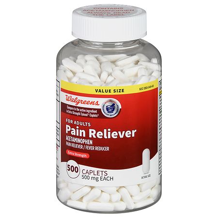Walgreens Extra Strength Pain Reliever Acetaminophen Caplets - 500.0 ea