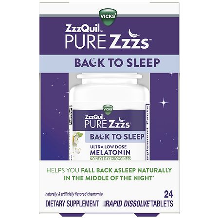 PURE Zzzs Back to Sleep Rapid Dissolve Tablets, Low Dose Melatonin - 24.0 ea
