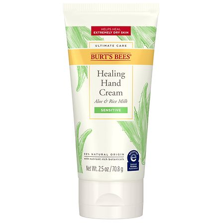 Burt's Bees Ultimate Care Healing Hand Cream with Aloe and Rice Milk for Sensitive Skin - 2.5 OZ