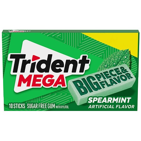 Trident Mega Sugar Free Gum Spearmint - 10.0 ea