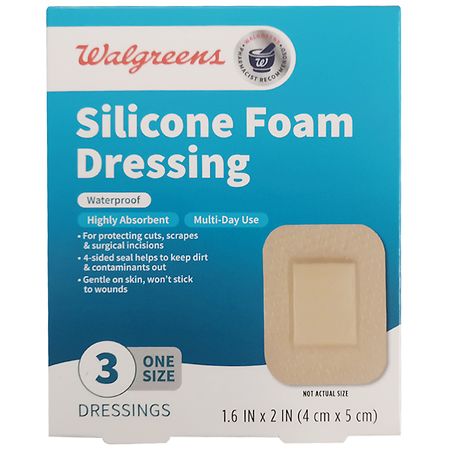 Walgreens Silicone Foam Dressings - 1.6 in x 2 in 3.0 ea
