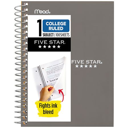 Five Star Personal Spiral Notebook, College Ruled 4 3/8 x 7 - 1.0 EA