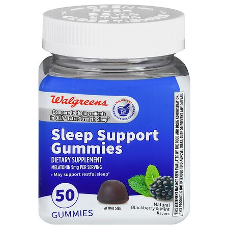 Walgreens Sleep Support Gummies Natural Blackberry & Mint - 50.0 ea