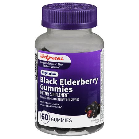 Walgreens Vegetarian Black Elderberry 50 mg Gummies - 60.0 ea