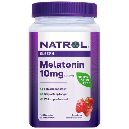 Natrol Melatonin 10mg, Sleep Support, Gummies Strawberry - 140.0 ea