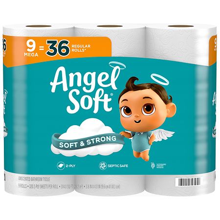 Angel Soft 2-Ply Bathroom Tissue Mega Roll - 320.0 ea x 9 pack
