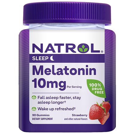 Natrol Natrol Melatonin 10mg, Sleep Support, Gummies Strawberry - 90.0 ea