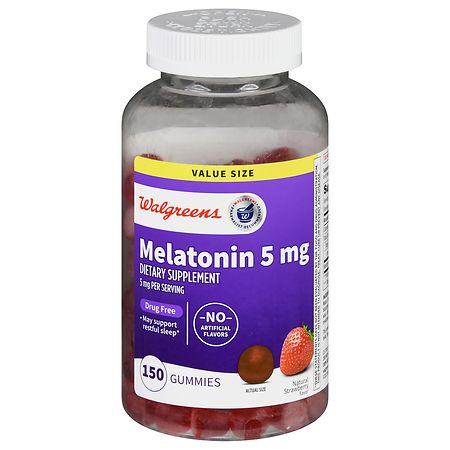 Walgreens Melatonin 5 mg Gummies Natural Strawberry - 150.0 EA