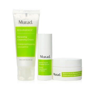 MuradRevive Anywhere with Murad Set: Renewing Cleansing Cream 45ml+ Renewal Serum 10ml+ Renewal Night Cream 15m 3pcs