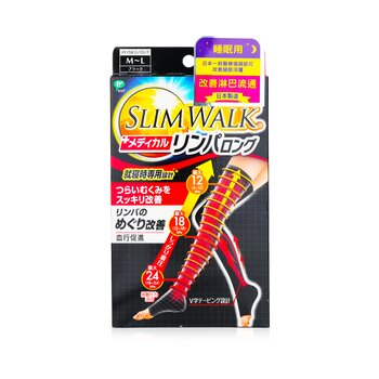 SlimWalkMedical Lymphatic Compression Socks, Long Type - # Black (Size: M-L) 1pair