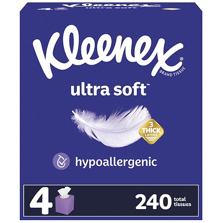 Kleenex Ultra Soft Facial Tissues - 60.0 ea x 4 pack