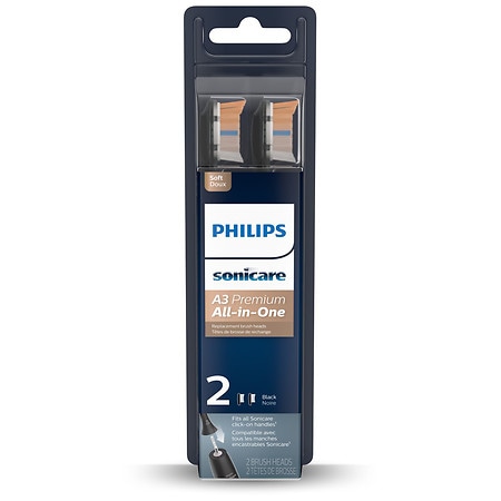 Philips Sonicare Premium All-in-One (A3) Replacement Toothbrush Heads Black - 2.0 ea