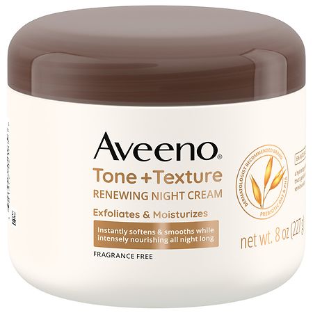 Aveeno Tone + Texture Renewing Body Night Cream, Sensitive Skin - 8.0 oz