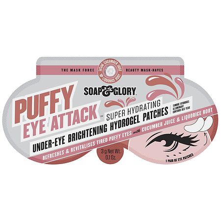 Soap & Glory Puffy Eye Attack Brightening Under-Eye Mask Hydrogel Patches - 0.1 oz