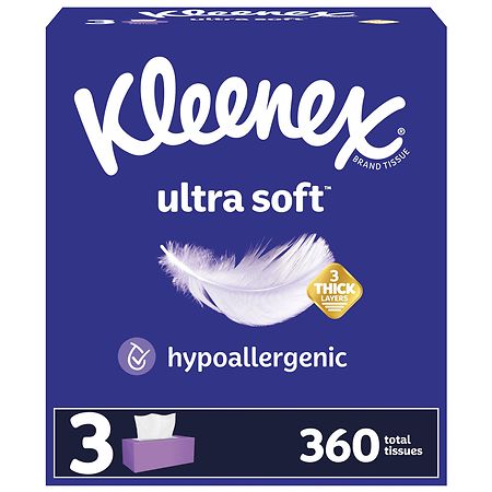 Kleenex Ultra Soft Facial Tissues - 120.0 ea x 3 pack