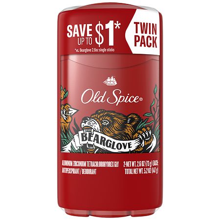 Old Spice Wild Collection Invisible Solid Antiperspirant Deodorant Bearglove - 2.6 oz x 2 pack