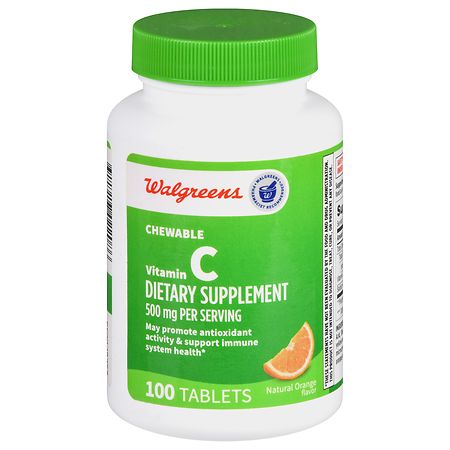 Walgreens Chewable Vitamin C 500 mg Tablets Natural Orange - 100.0 ea